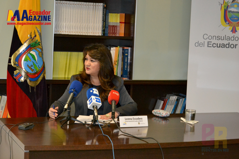 Rueda de Prensa realizada por la Cónsul General del Ecuador en Madrid Lorena Escudero.