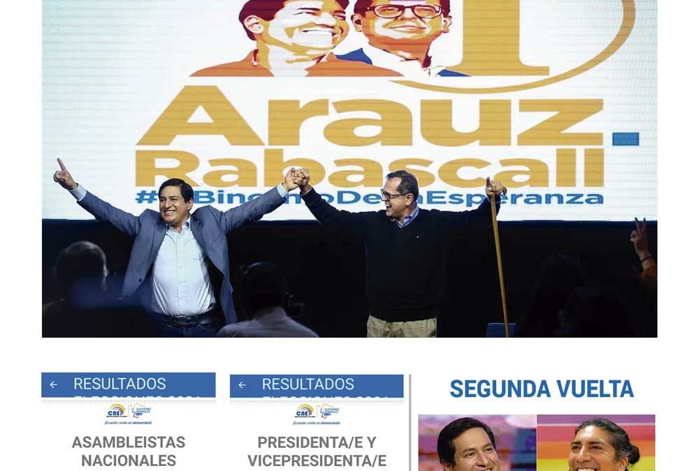 Arauz gana las elecciones en Ecuador y se tendrá que celebrar una segunda vuelta